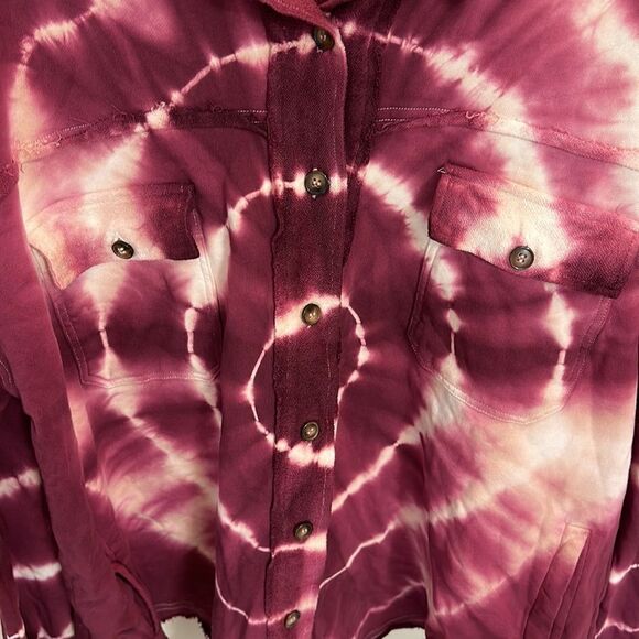 NWOT Blue Buttercup Tie Dye Button Down Sweatshirt Jacket - Picture 3 of 9